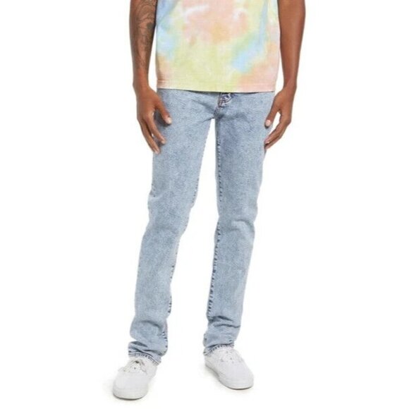 six week Residency BNWOT  slim straight jeans sz 31 button fly acid indigo - Picture 1 of 10